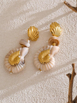 Golden Seashell Earrings