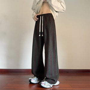 Grandma Vintage Stripe Wide Leg Pants