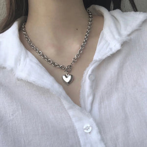 Heart Toggle Clasp Necklace