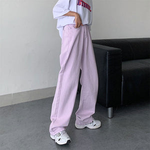 Lavender Skater Girl Wide Jeans