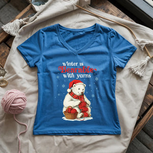 Bearable With Yarns Lady V-neck