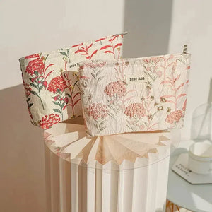 Soft Girl Floral Makeup Bag