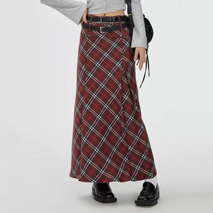 London Bridge Plaid Maxi Skirt