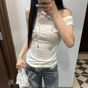 Y2K One Shoulder Top