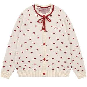 Croissant Run Heart Cardigan