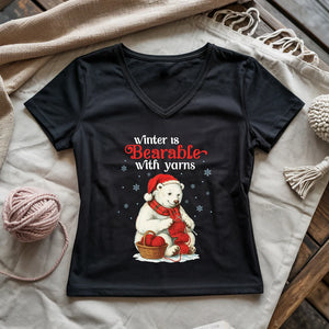 Bearable With Yarns Lady V-neck