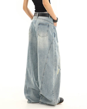 Skater Girl Distressed Baggy Jeans