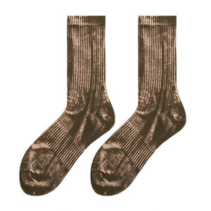 Tie-Dye Effect Ribbed Socks