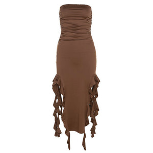 Pure Flirting Ruffle Split Dress