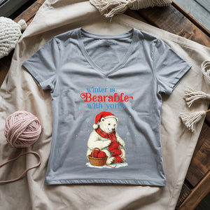 Bearable With Yarns Lady V-neck