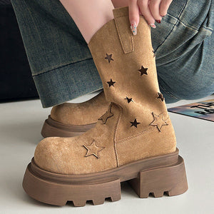 Star Cut-Out Platform Boots