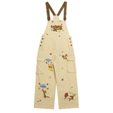 90's Kids Embroidery Overalls