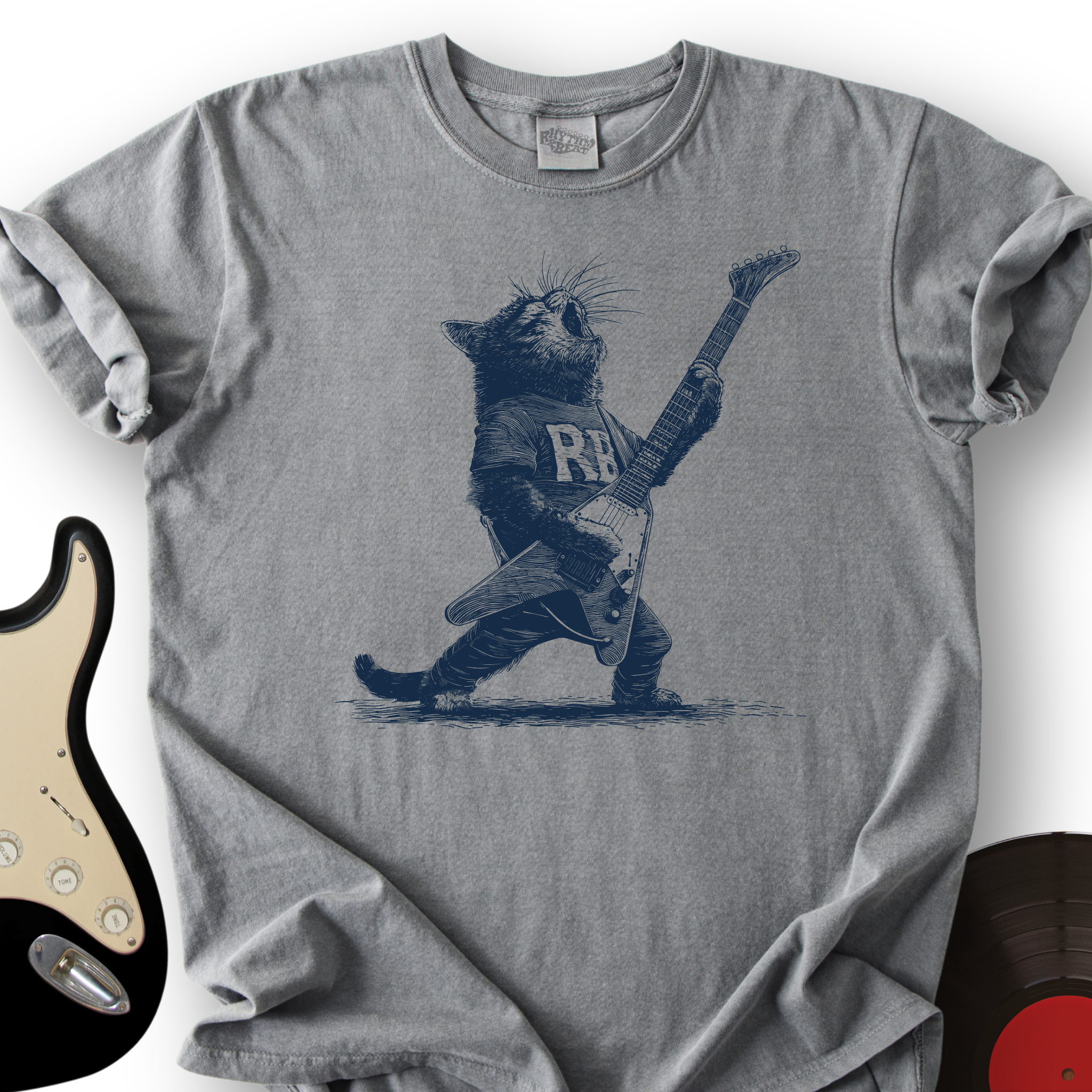 Engraved Rockstar Cat T-Shirt