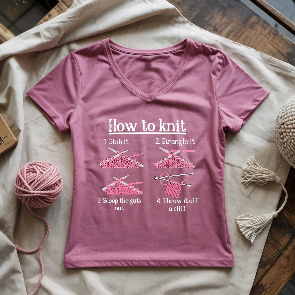 How To Knit Lady V-neck