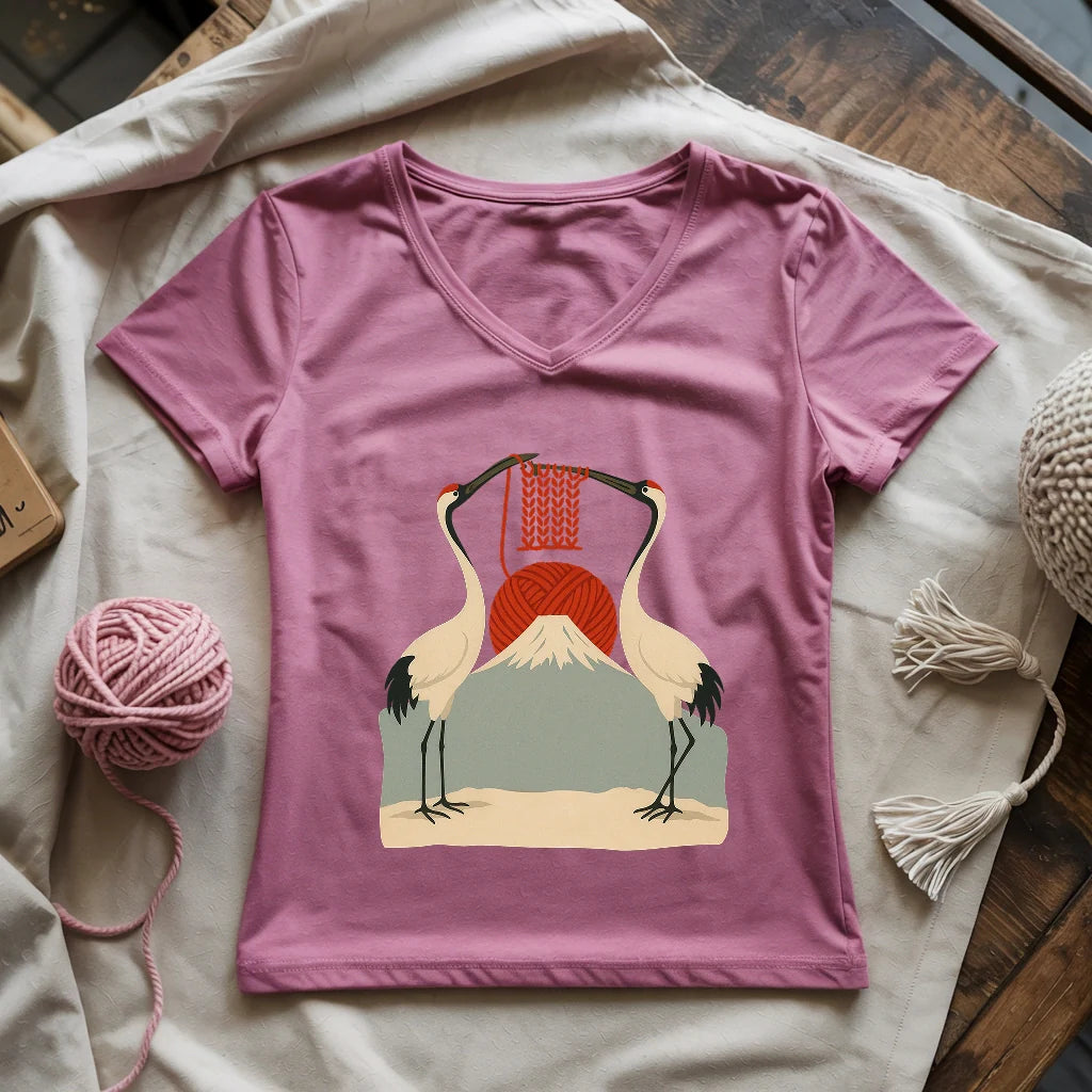 Knitting Sun Lady V-neck