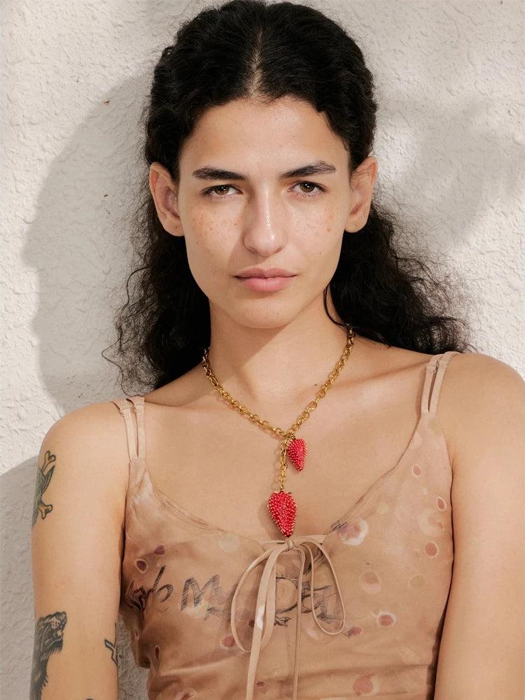 Coquette Strawberry Necklace