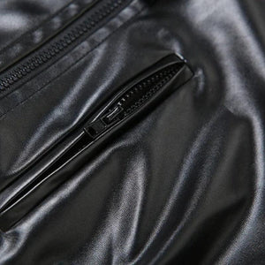 Cyberpunk Faux Leather Zip Up Top