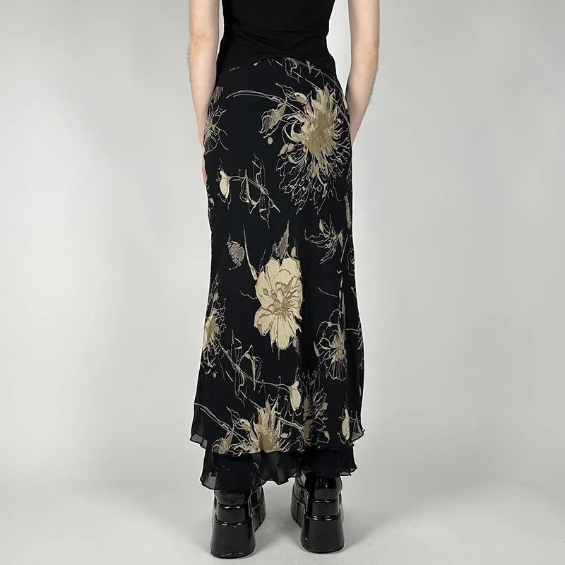 Fairycore Dark Fairy Midi Skirt