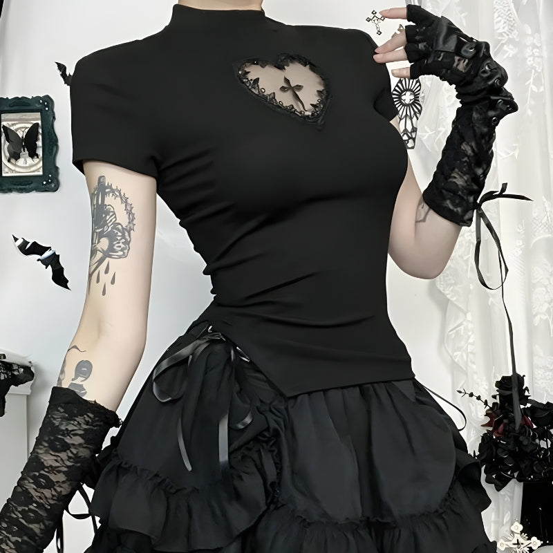 Goth Heart & Cross Top