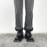 Grunge Belted Lace Up Platform Boots