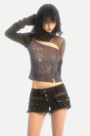 Grunge Cut Out Knitted Top