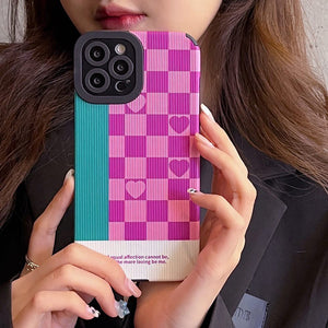 Heart Grid iPhone Case