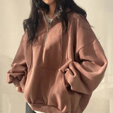 Indie Oversized Zip Up Hoodie