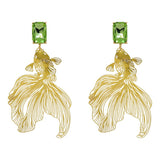 Koi Fish Green Stone Earrings