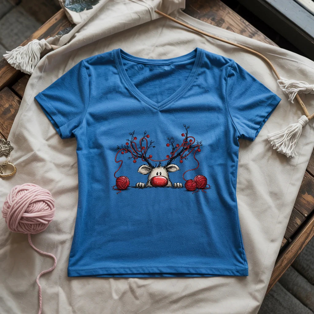 Waiting For Xmas Lady V-neck