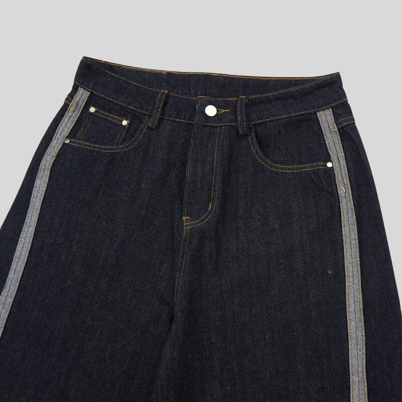 Side Stripe Wide Jeans
