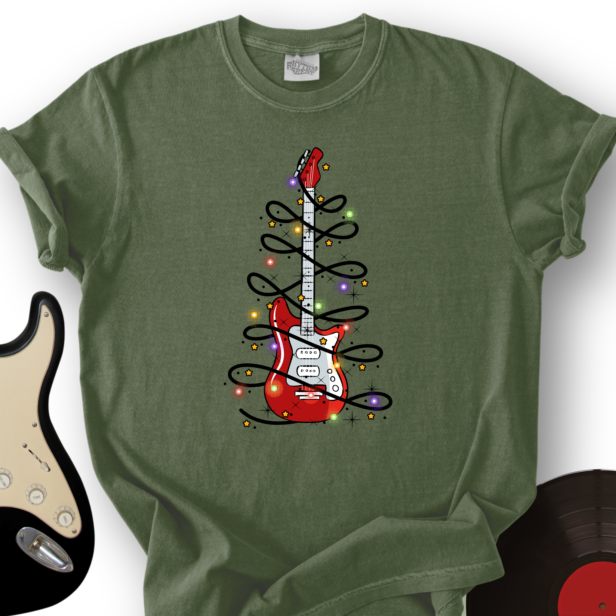 Guitar Christmas Lights T-Shirt