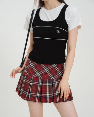 Perfectly Preppy Plaid Pleated Skirt