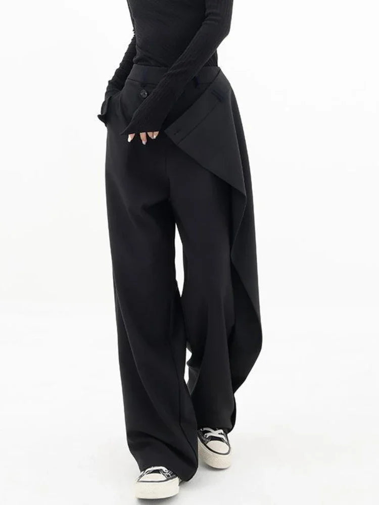 Wrap Front Wide Leg Pants
