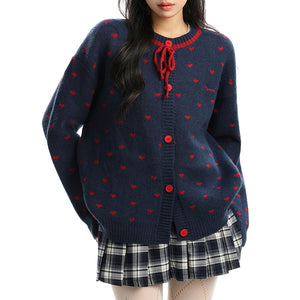 Croissant Run Heart Cardigan