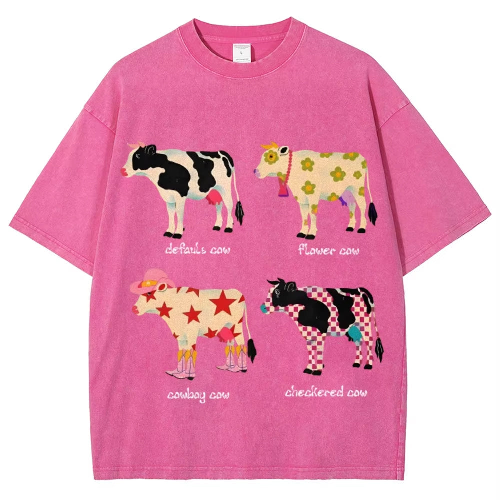 Indie Aesthetic Cow Graphic T-Shirt