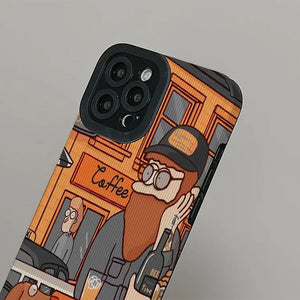 Bearded Man With Dog IPhone Case