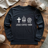 Jesus, Coffee and Yarn Long Sleeve T-shirt