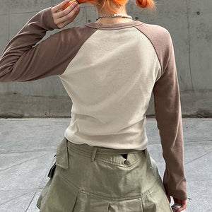 Star Girl Brown Long Sleeve Top