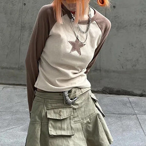 Star Girl Brown Long Sleeve Top