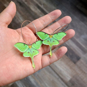 Eyed Green Butterfly Earrings