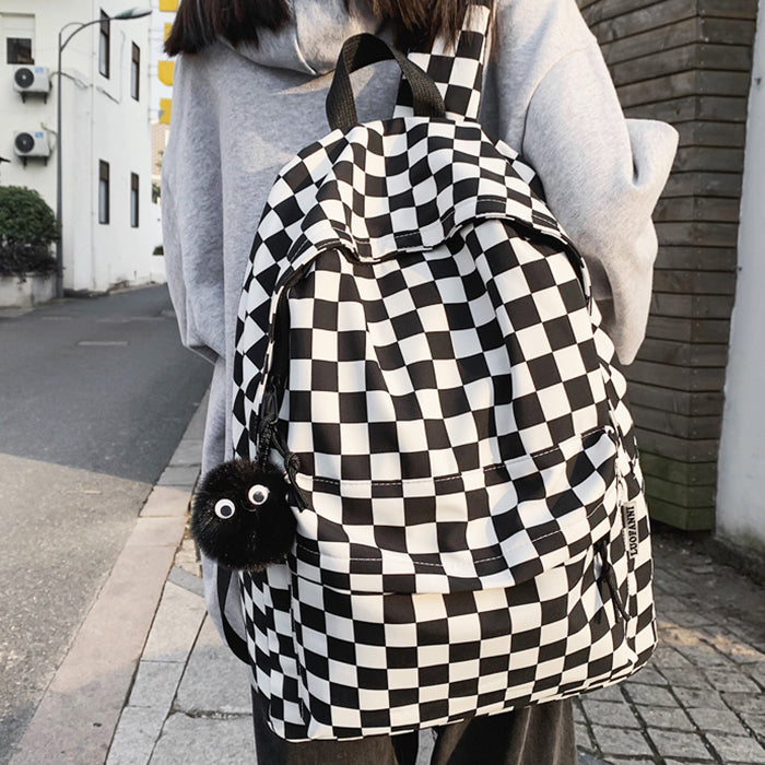 Checkered Canvas Backpack