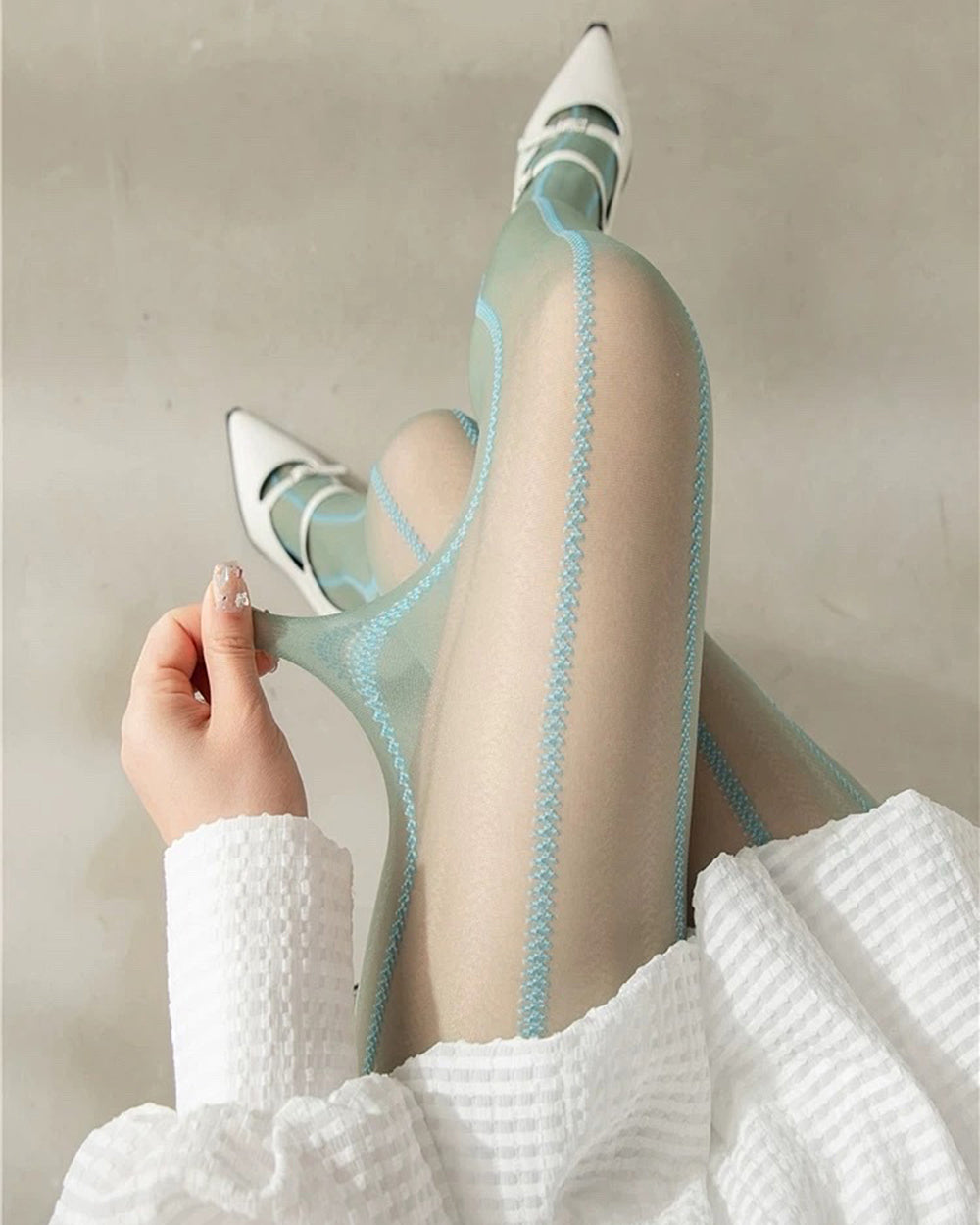 Self Made Contrast Seam Line Tights