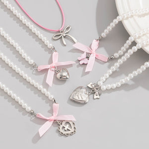 Sweet Attitude Pearl Layered Necklace Set