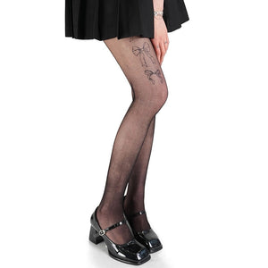 Coquette Bow Tattoo Tights