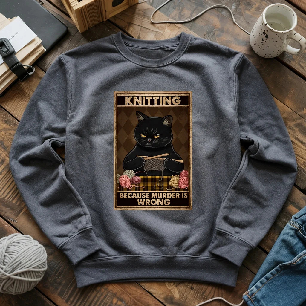 Knitting Because murder is wrong Sweatshirt