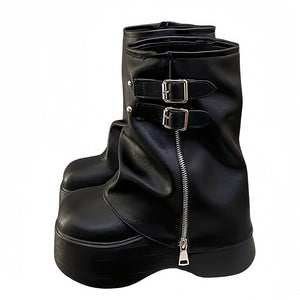 Forbidden Girlfriend Double Buckle Boots