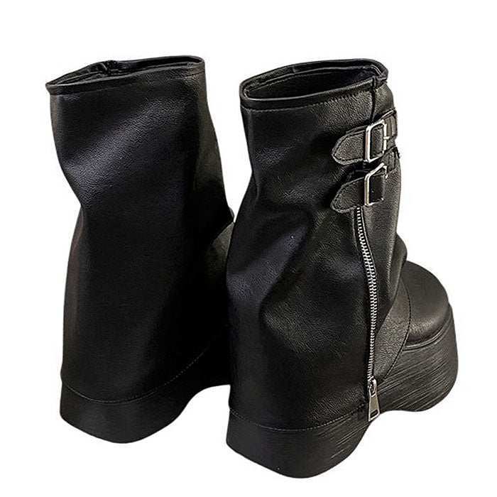 Forbidden Girlfriend Double Buckle Boots