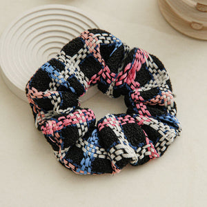 Grid Tweed Scrunchie