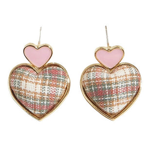 Heart Tweed Earrings