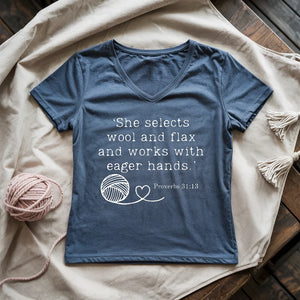 Crochet In Bible Lady V-neck